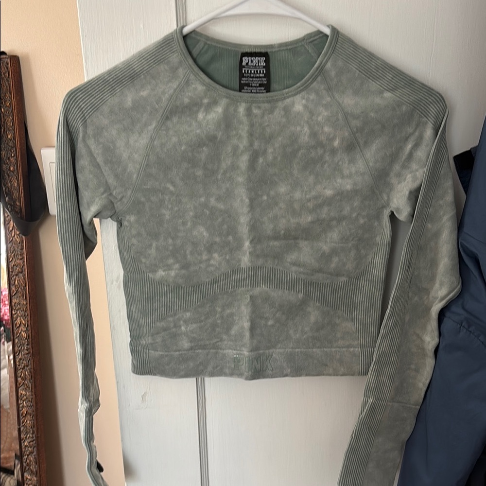 PINK Victoria's Secret Green Long Sleeve Top